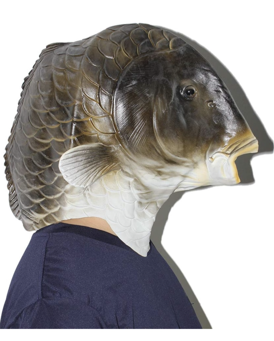 a rubber fish mask